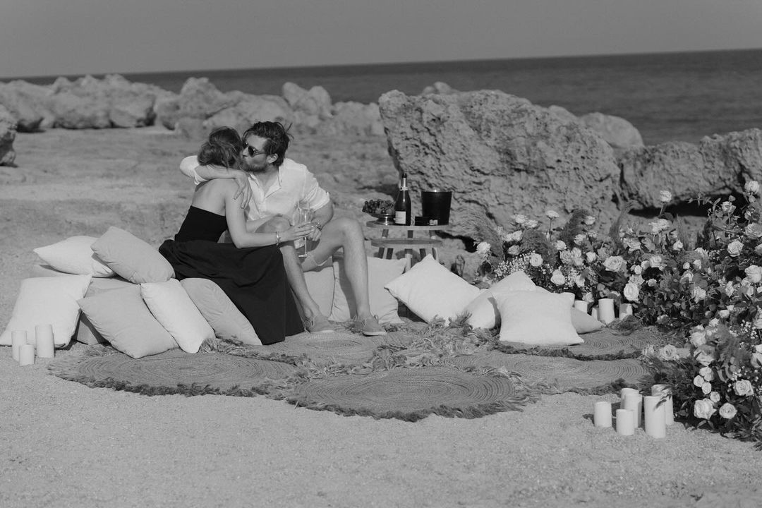 Edmonton Oilers forward Leon Draisaitl posted photos on Thursday of him on a beach proposing to Celeste Desjardins.